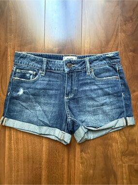 PAIGE “Jimmy Jimmy” Dark Denim Distressed Cuffed Shorts / Size 25 / EUC!